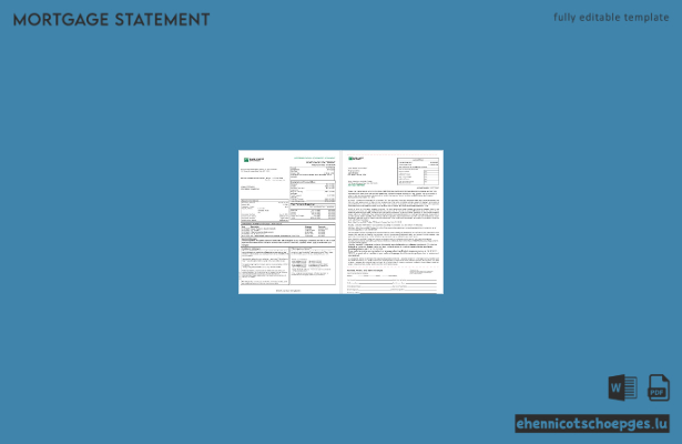 USA, South Dakota, Bank of the West, BNP Paribas: Hypothekenabrechnung im Word- und PDF-Format, 3 Seiten, Beispielansicht 1-2